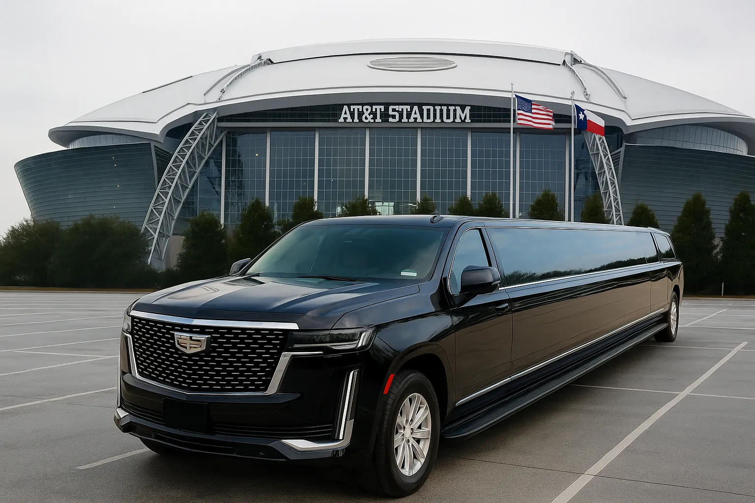 2024 Cadillac Escalade stretch limousine exterior — flagship celebration vehicle