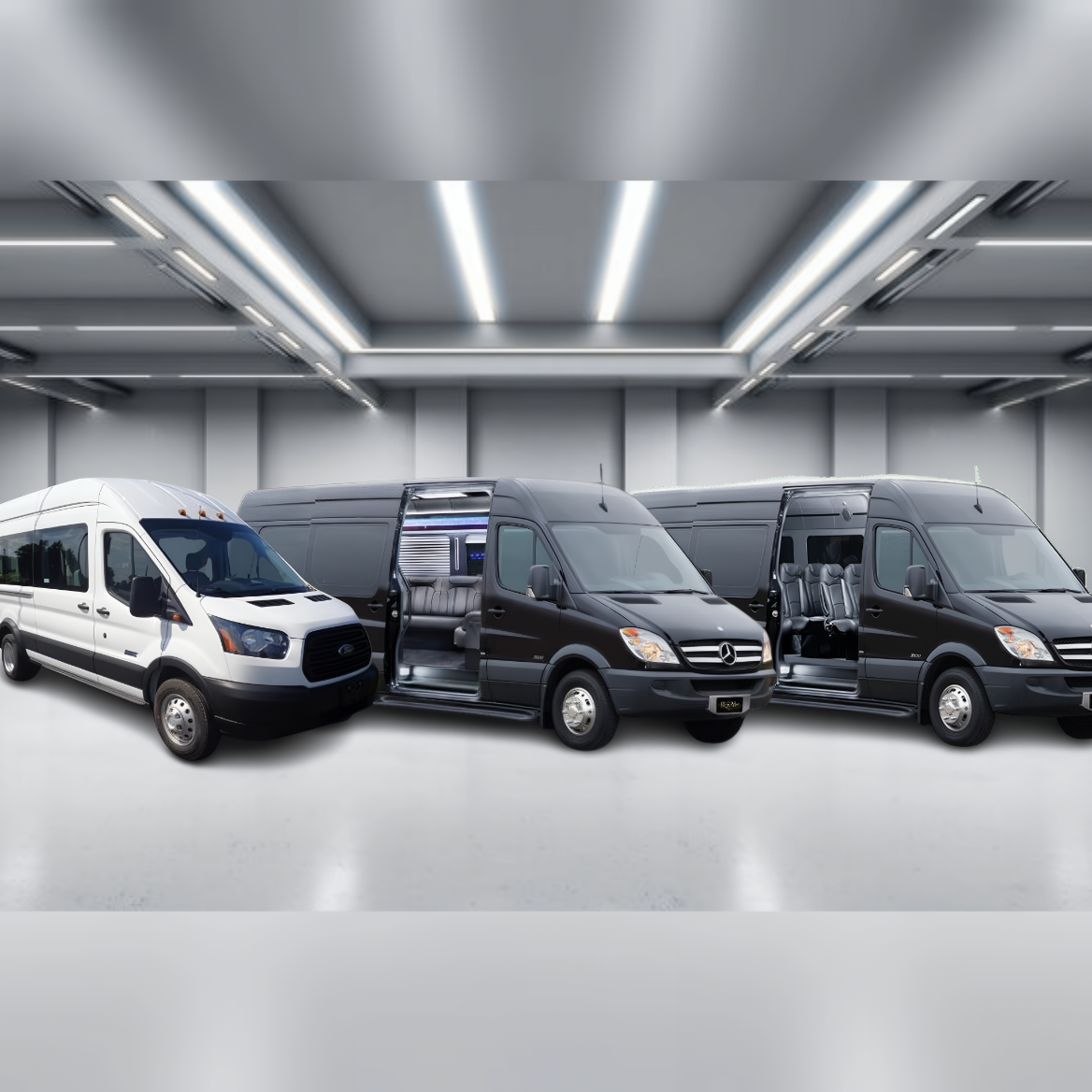 Sprinter vans for group transportation and corporate travel