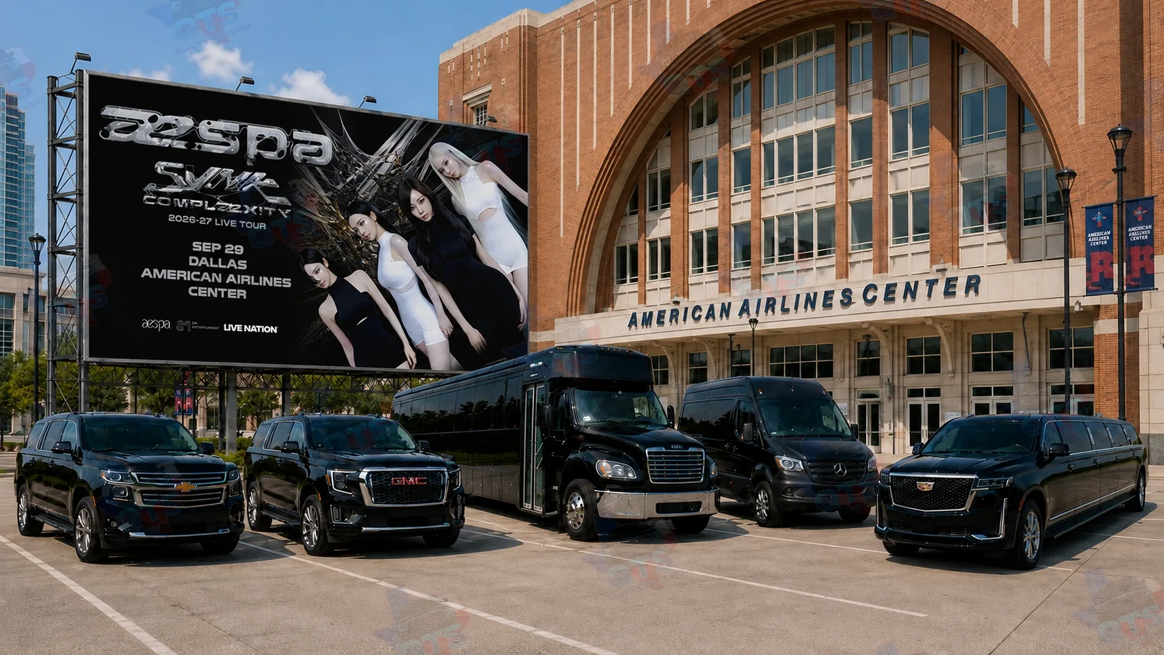 American Airlines Center Dallas — black car service for aespa SYNK COMPLEXITY world tour September 29 2026