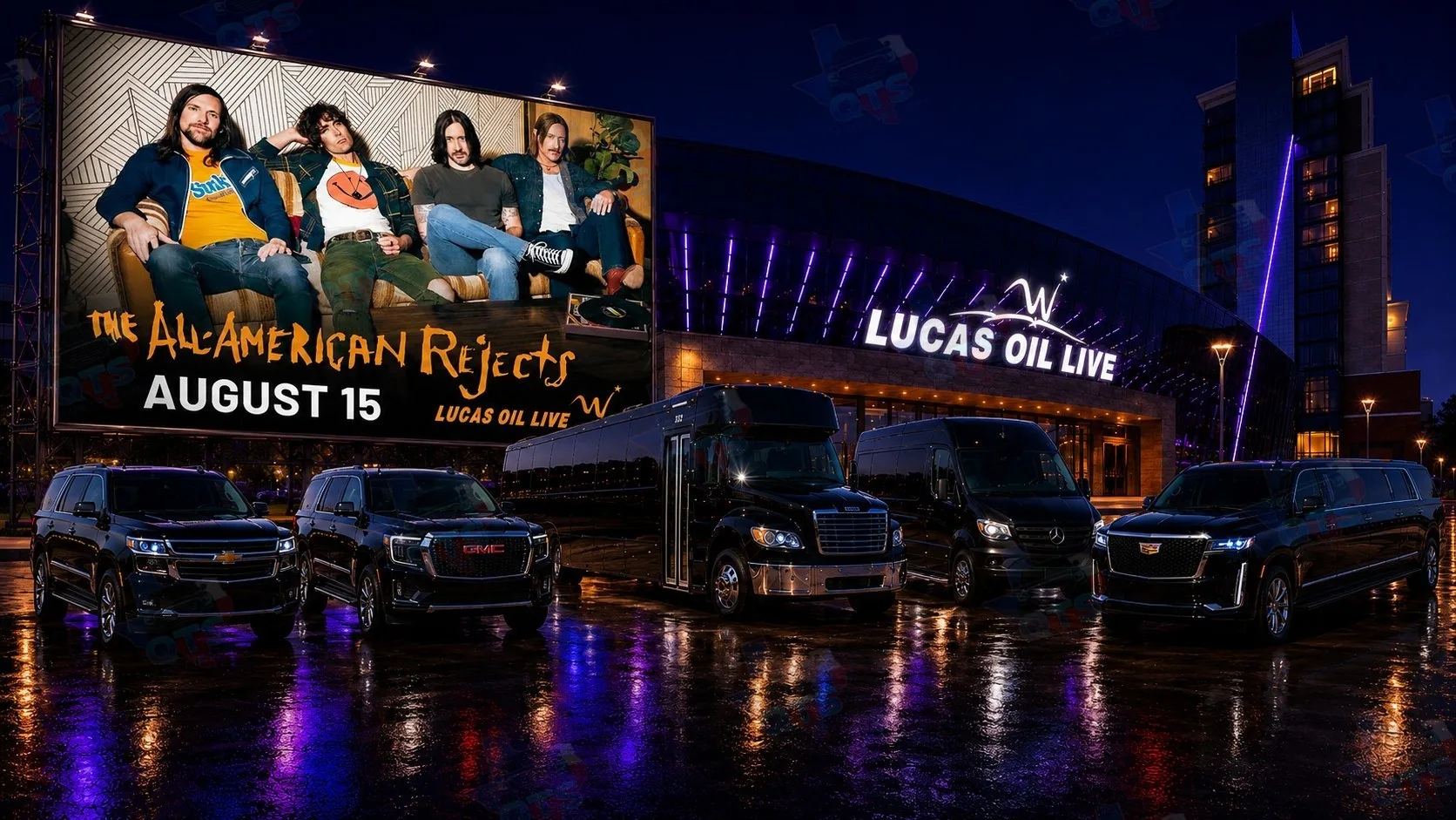 The All-American Rejects at Lucas Oil Live at WinStar World Casino Thackerville OK August 15 2026 black car service