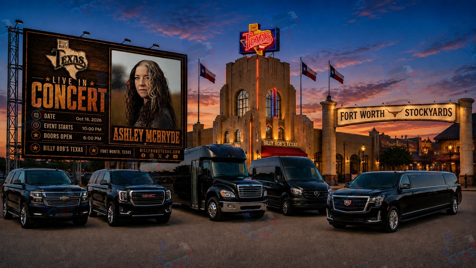 Ashley McBryde at Billy Bob's Texas Fort Worth Stockyards Friday, October 16, 2026 black car service