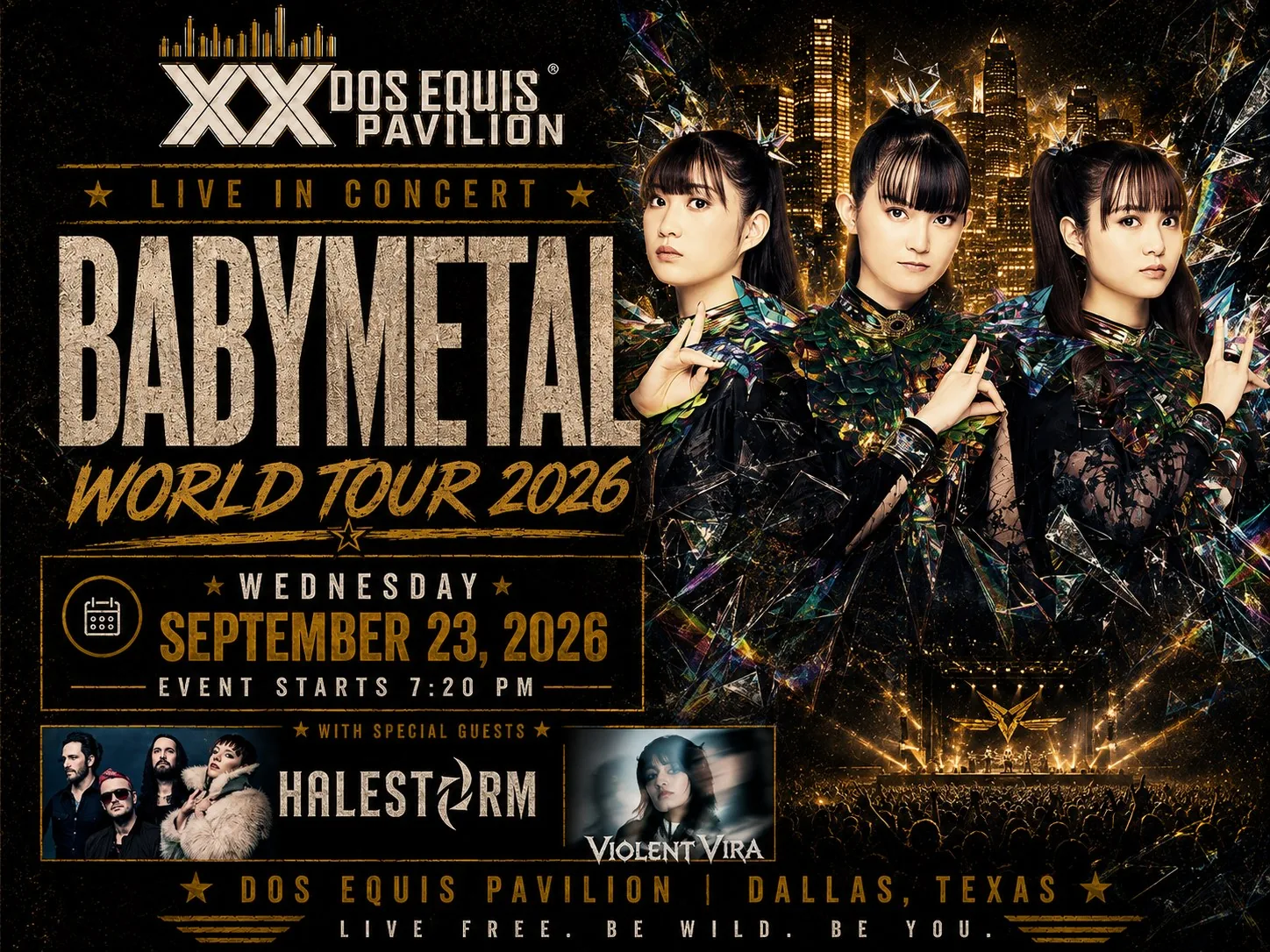 BABYMETAL with Halestorm & Violent Vira at Dos Equis Pavilion Fair Park Dallas Wednesday, September 23, 2026 black car service