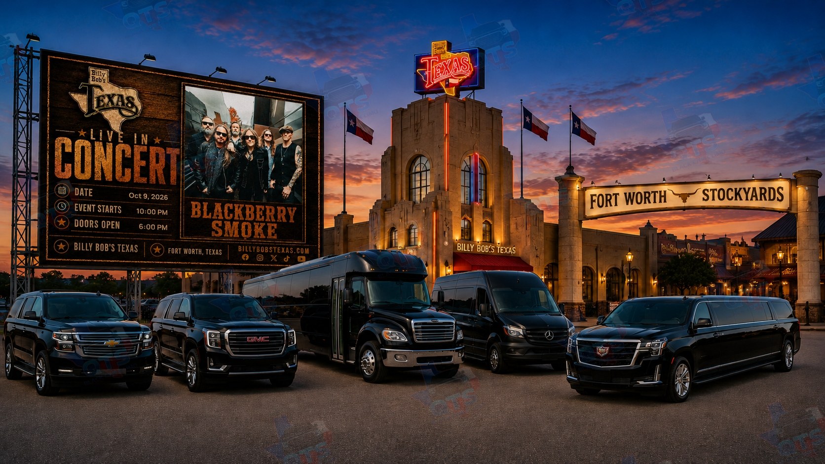 Blackberry Smoke at Billy Bob's Texas Fort Worth Stockyards Friday, October 9, 2026 black car service