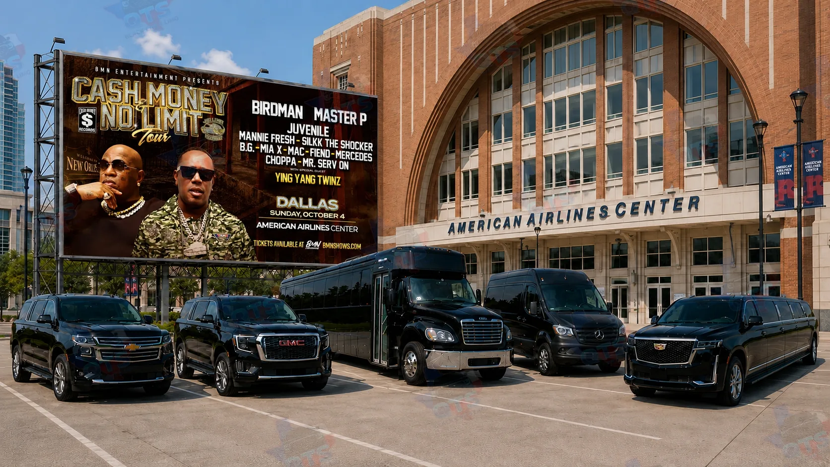 American Airlines Center Dallas — black car service for the Cash Money and No Limit Tour October 4 2026