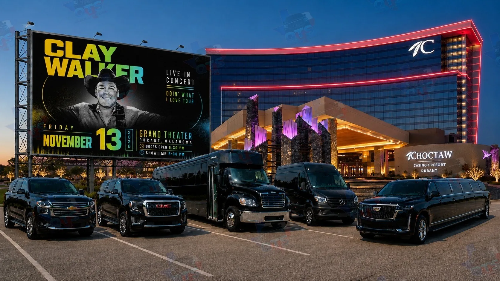 Clay Walker at The Grand Theater at Choctaw Casino & Resort Durant OK Friday, November 13, 2026 black car service