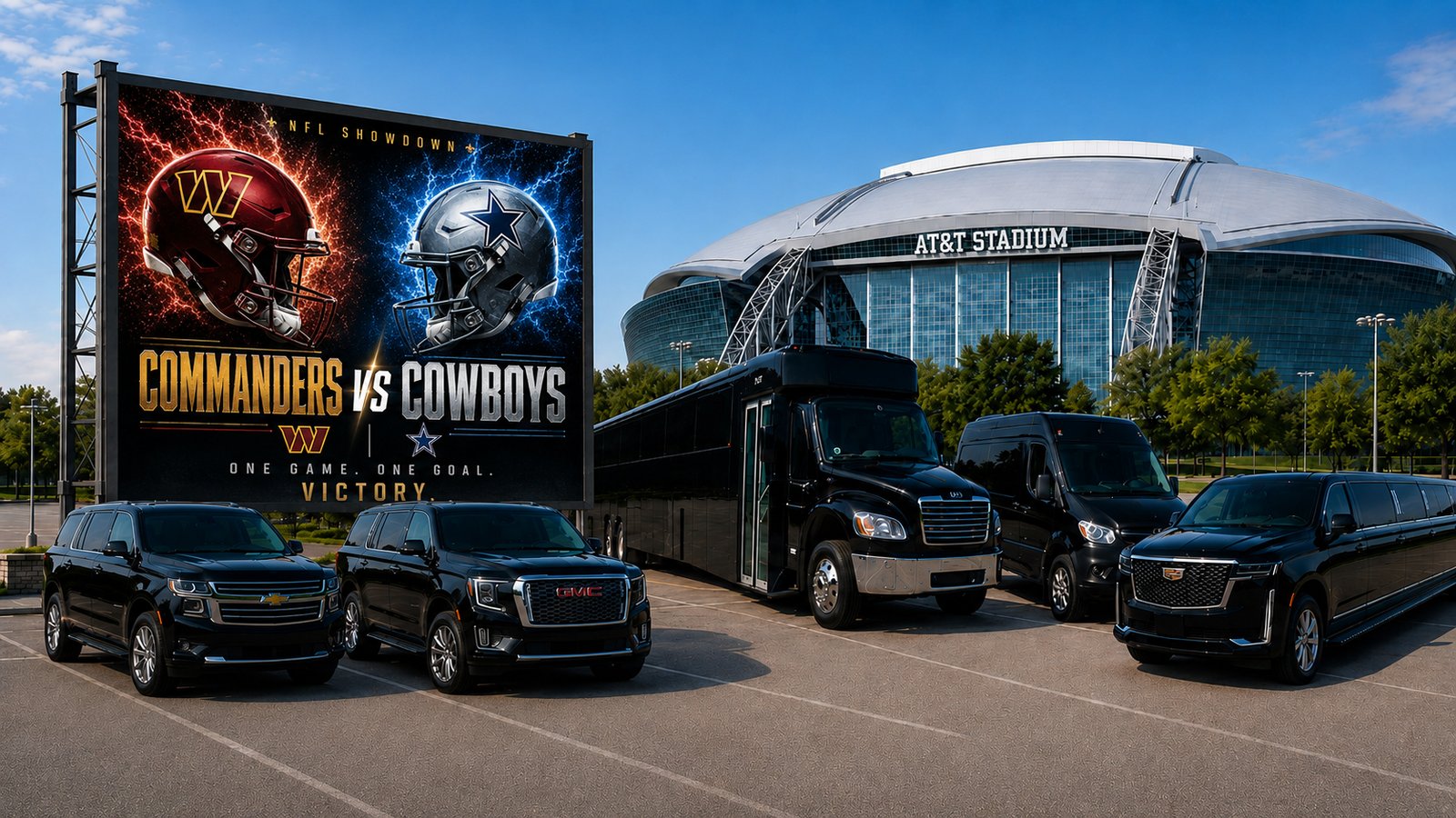 Cowboys vs Commanders — DFW black car & chauffeur service