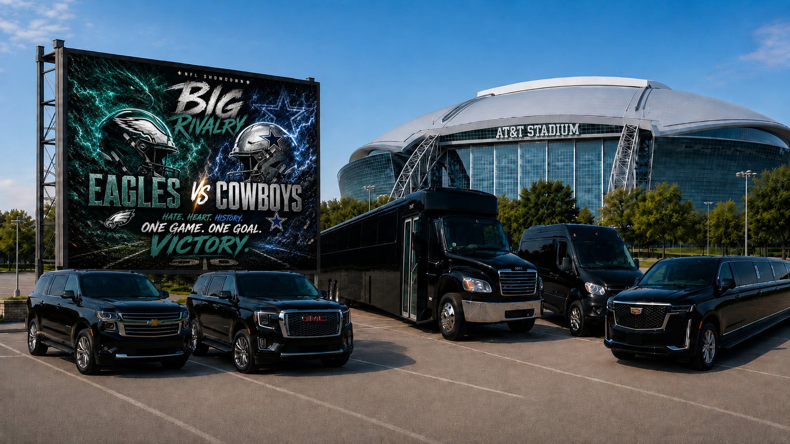 Cowboys vs Eagles Thanksgiving — DFW black car & chauffeur service