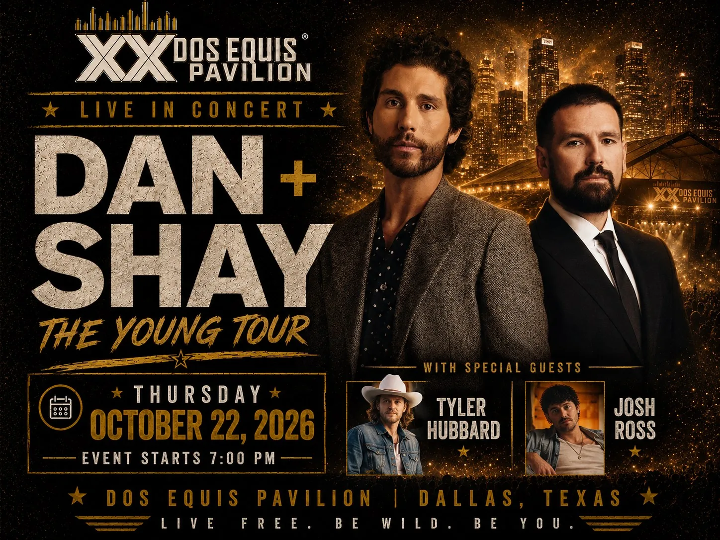 Dan + Shay with Tyler Hubbard & Josh Ross at Dos Equis Pavilion Fair Park Dallas Thursday, October 22, 2026 black car service