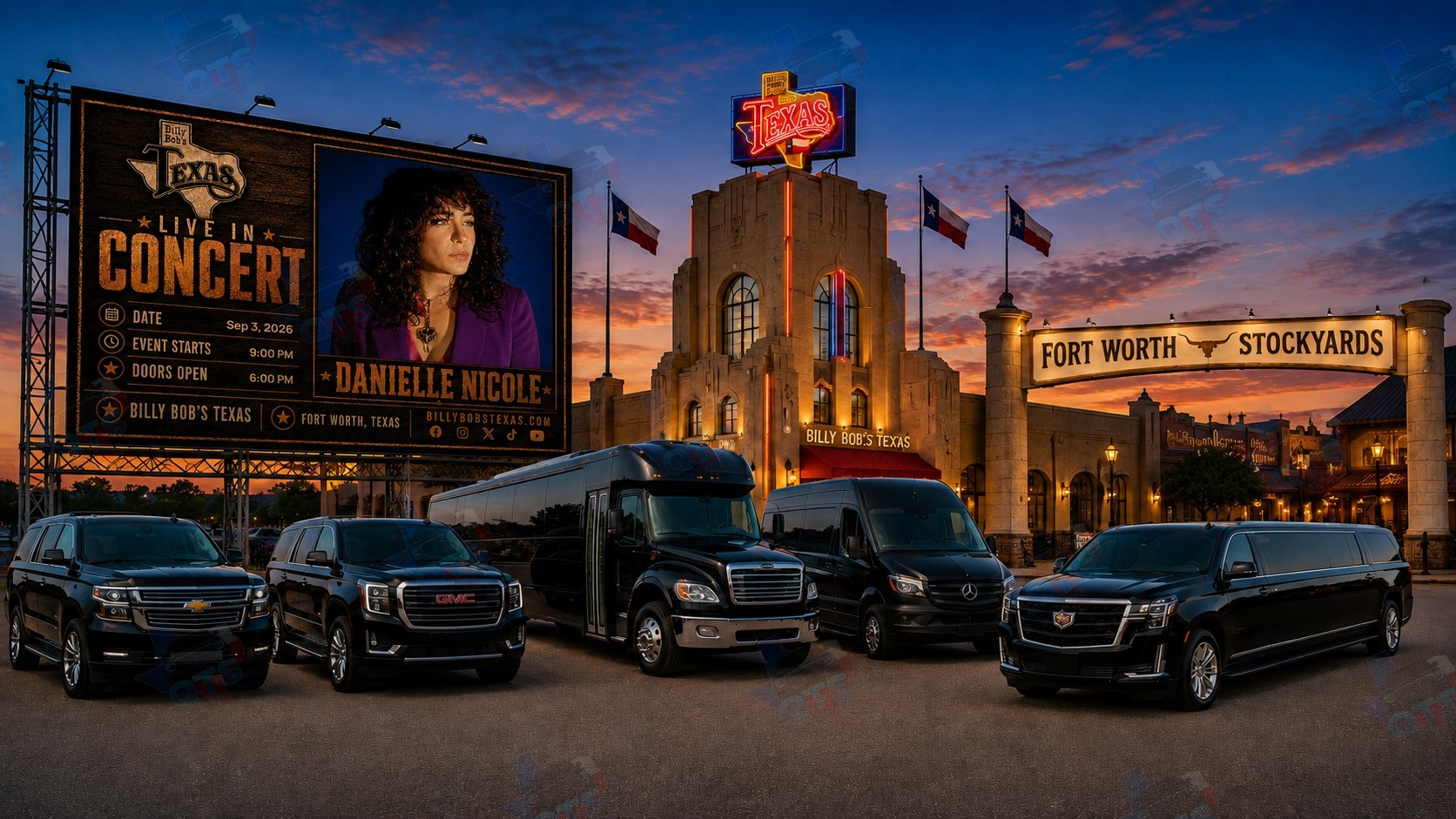 Danielle Nicole at Billy Bob's Texas Fort Worth Stockyards Thursday, September 3, 2026 black car service