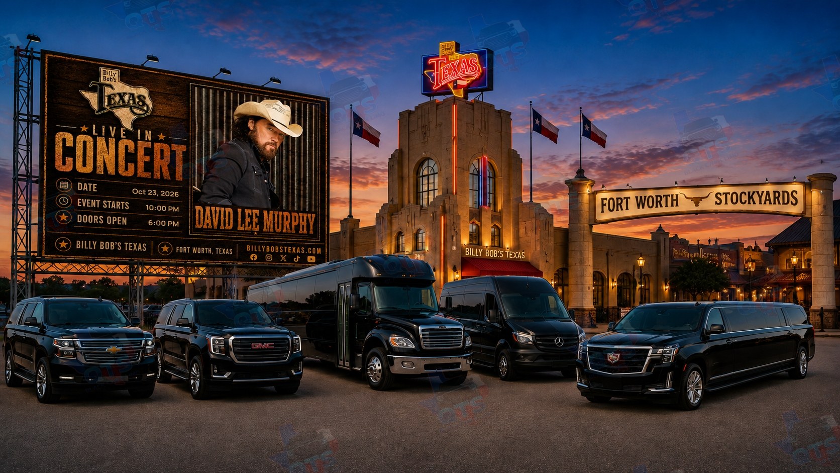 David Lee Murphy at Billy Bob's Texas Fort Worth Stockyards Friday, October 23, 2026 black car service