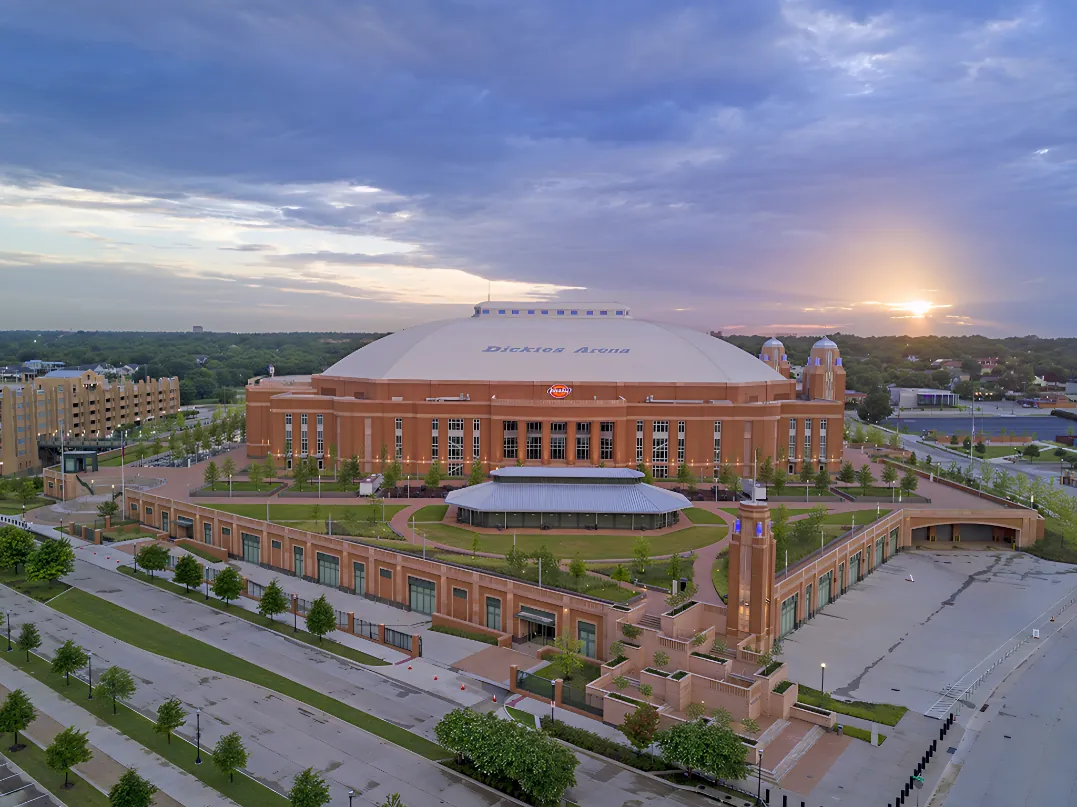 Dickies Arena aerial view Fort Worth Cultural District