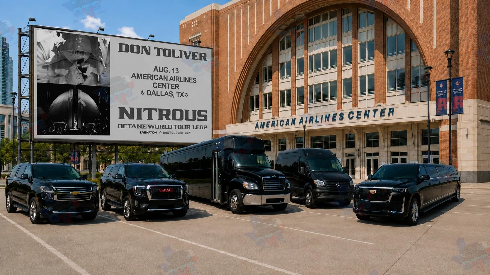 American Airlines Center Dallas — black car service for Don Toliver NITROUS Octane World Tour Leg 2 August 13 2026