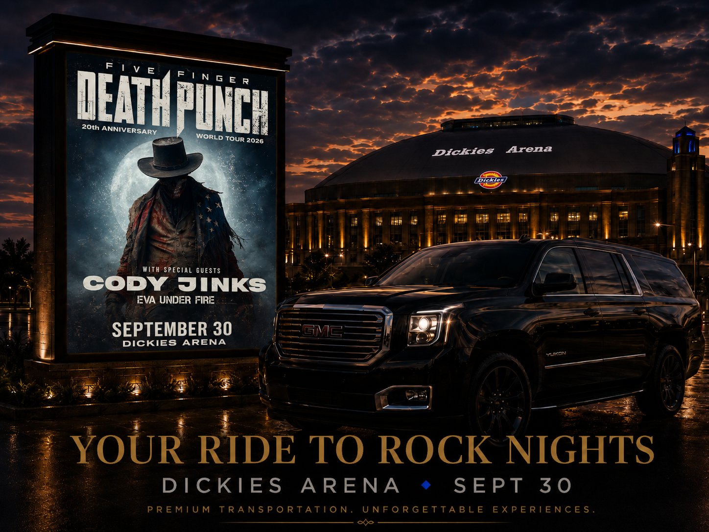 Five Finger Death Punch — DFW black car & chauffeur service
