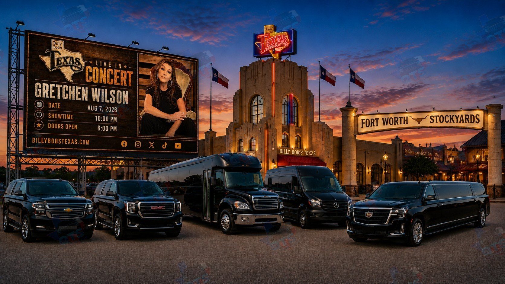 Gretchen Wilson at Billy Bob's Texas Fort Worth Stockyards Friday, August 7, 2026 black car service