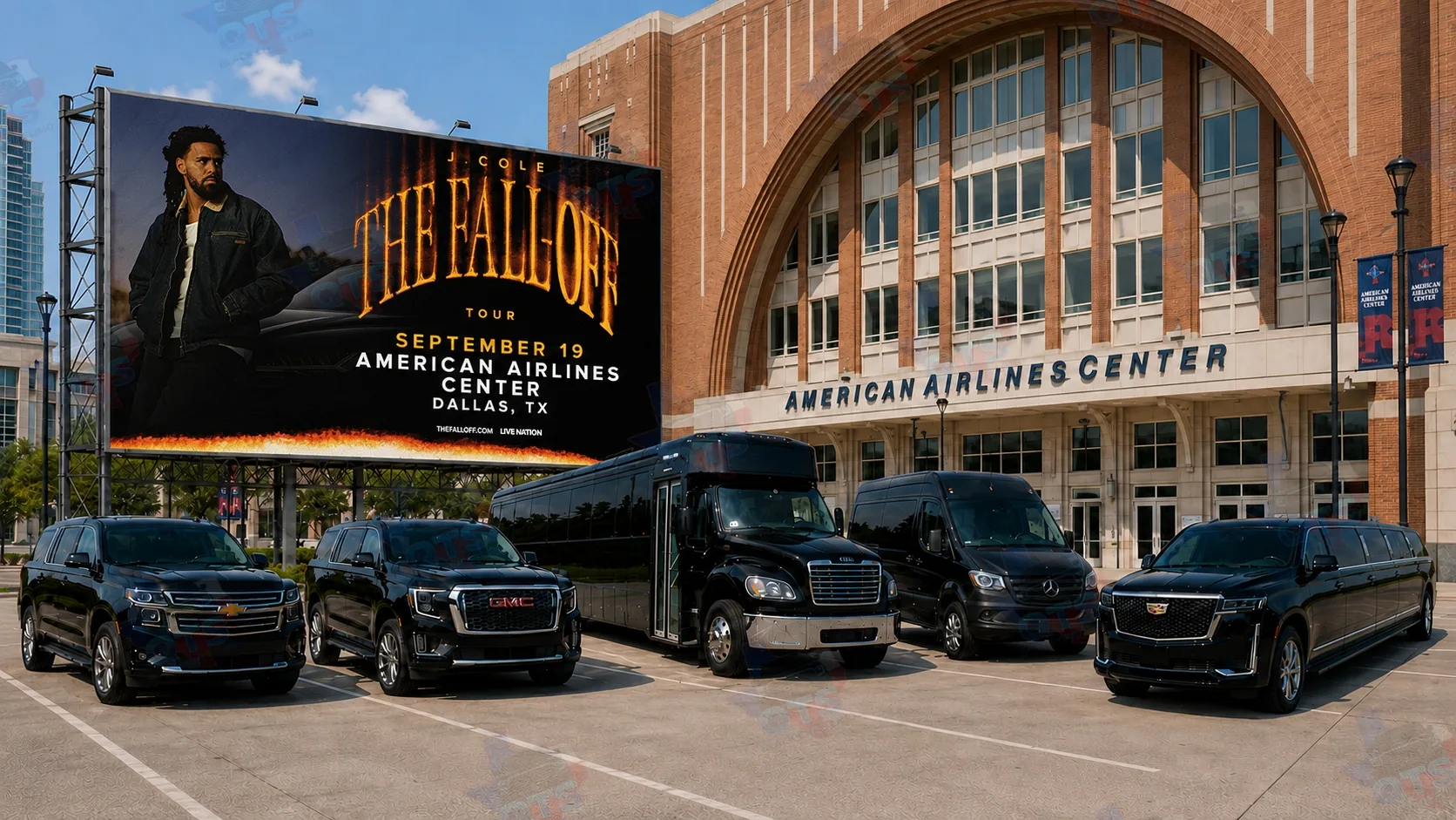 American Airlines Center Dallas — black car service for J. Cole The Fall Off Tour September 19 2026