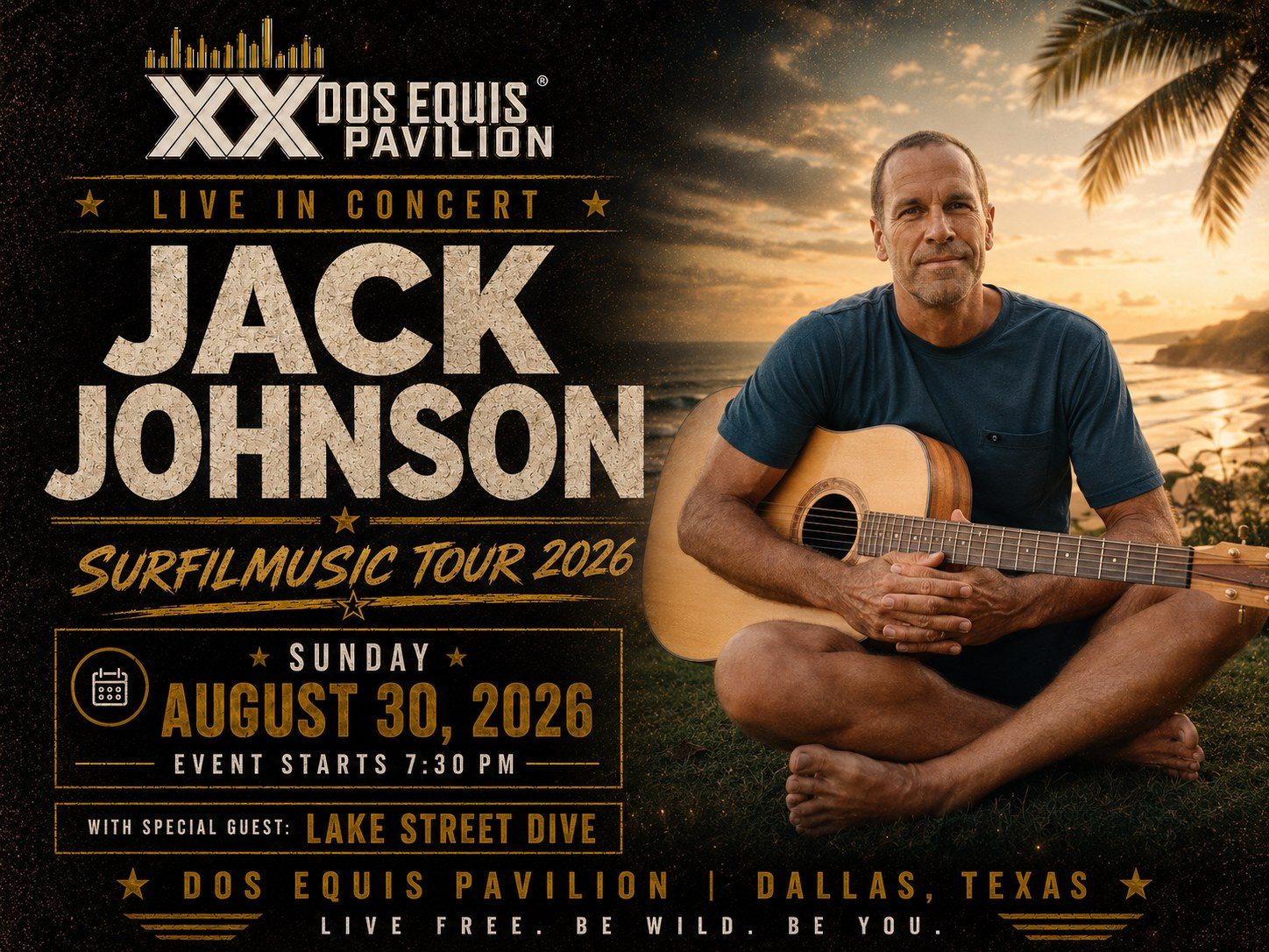 Jack Johnson with Lake Street Dive at Dos Equis Pavilion Fair Park Dallas Sunday, August 30, 2026 black car service