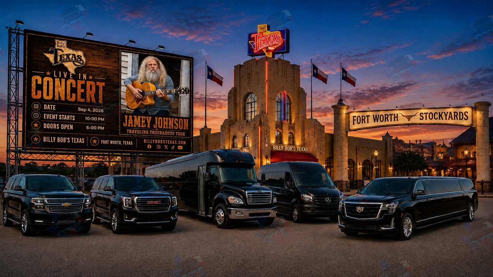Jamey Johnson at Billy Bob's Texas Fort Worth Stockyards Friday, September 4, 2026 black car service
