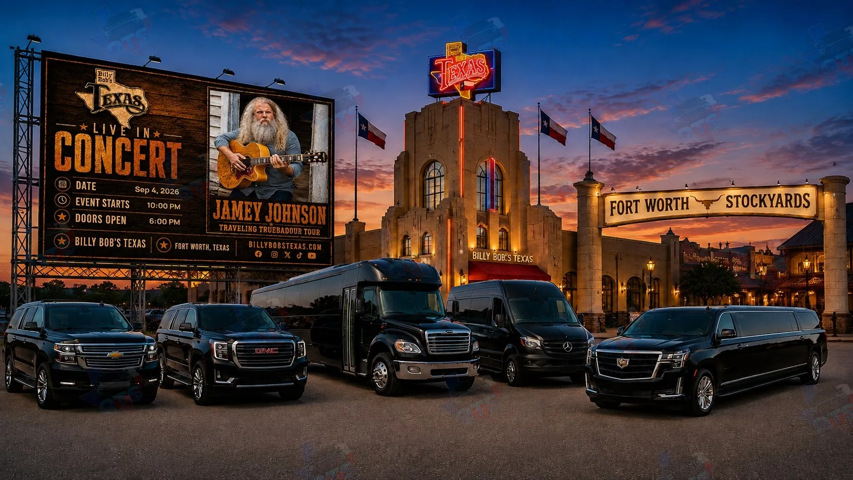 Jamey Johnson at Billy Bob's Texas Fort Worth Stockyards Friday, September 4, 2026 black car service