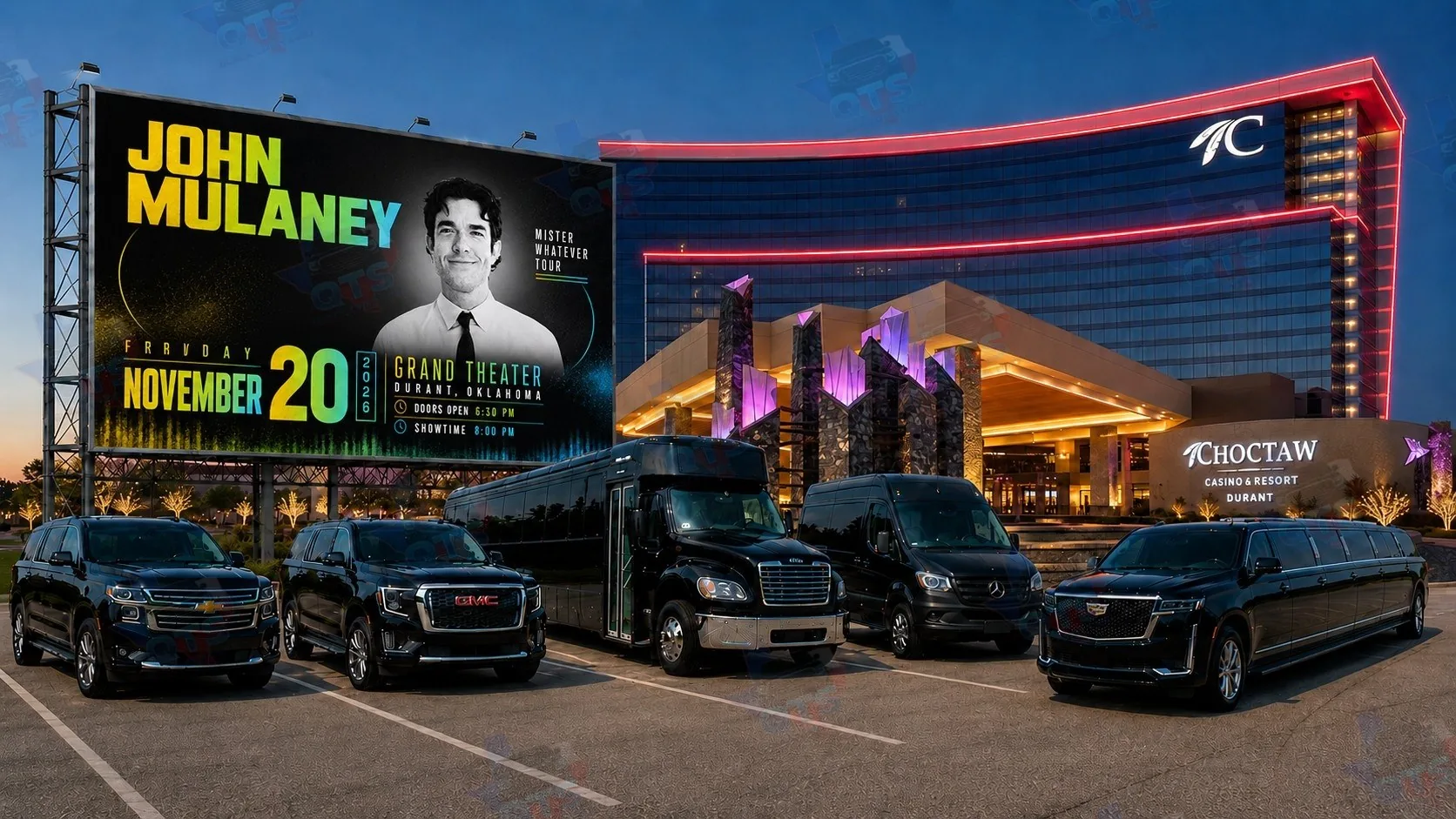 John Mulaney at The Grand Theater at Choctaw Casino & Resort Durant OK Friday, November 20, 2026 black car service
