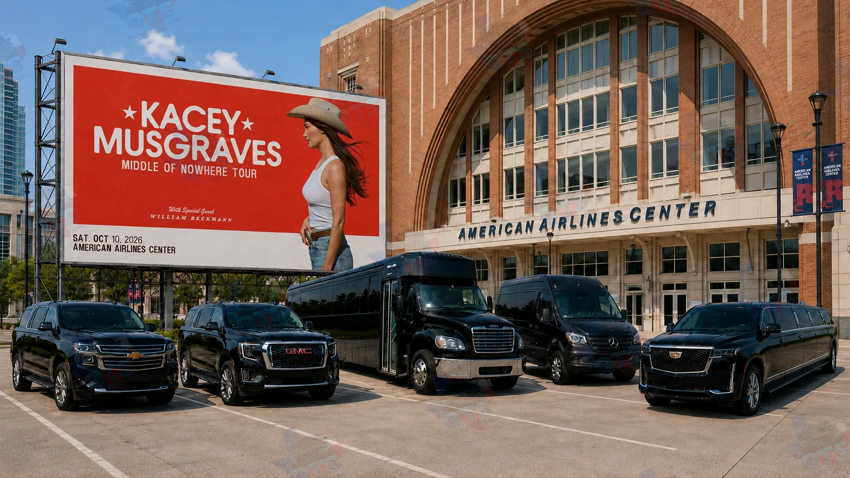 American Airlines Center Dallas — black car service for Kacey Musgraves The Middle of Nowhere Tour October 10 2026