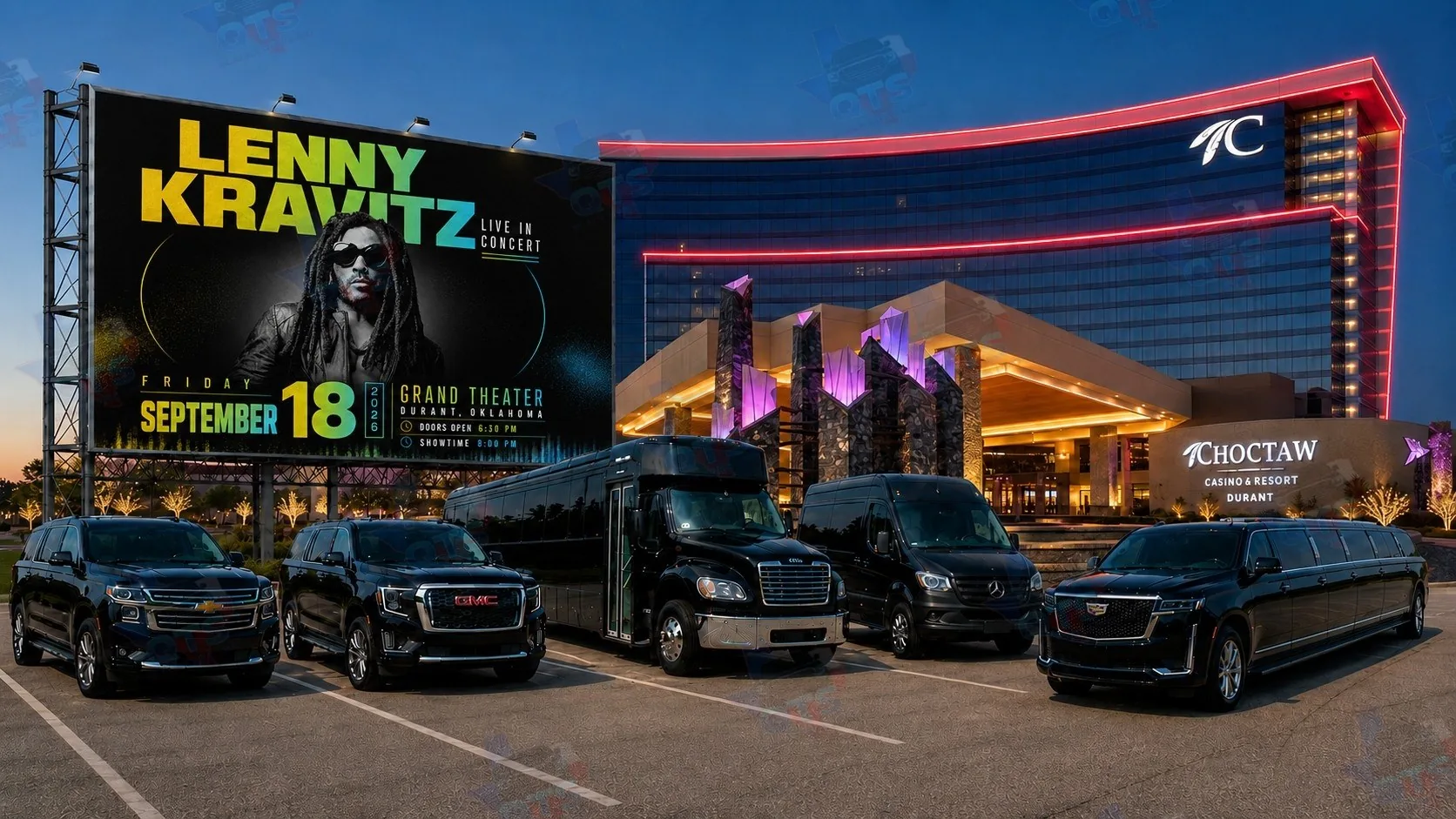 Lenny Kravitz at The Grand Theater at Choctaw Casino & Resort Durant OK Friday, September 18, 2026 black car service