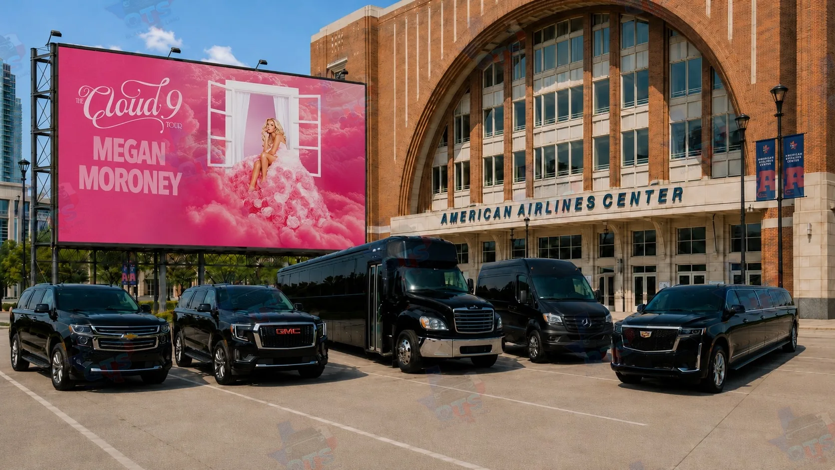 American Airlines Center Dallas — black car service for Megan Moroney The Cloud 9 Tour August 14 2026