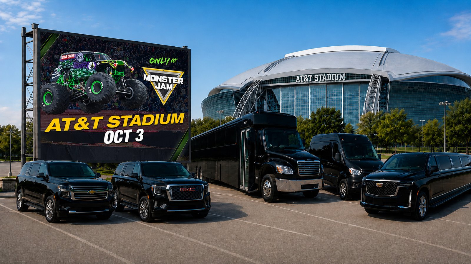 Monster Jam — DFW black car & chauffeur service