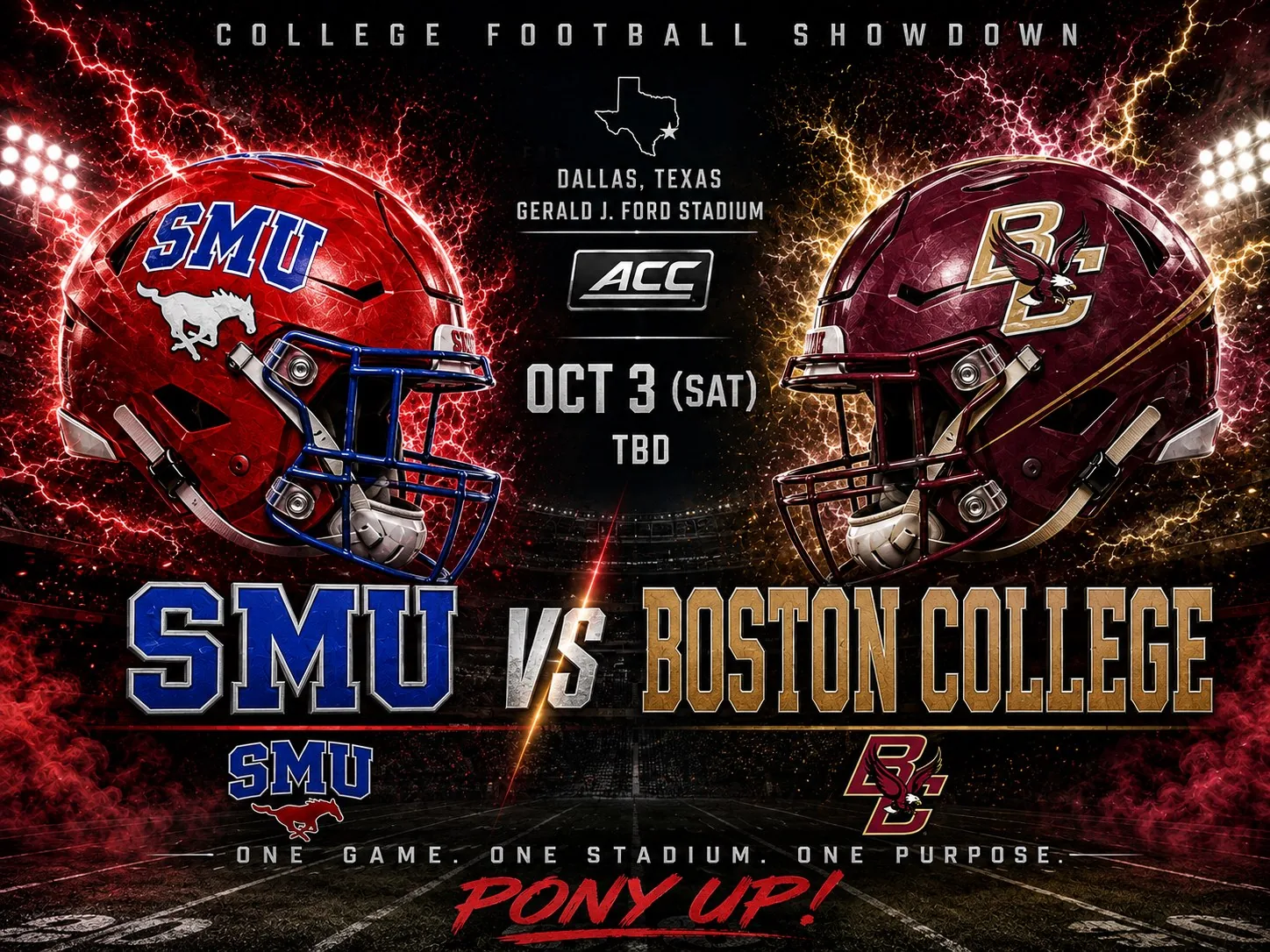 SMU vs Boston College (ACC Opener at Home) at Gerald J. Ford Stadium, Dallas — Saturday, October 3, 2026 black car service