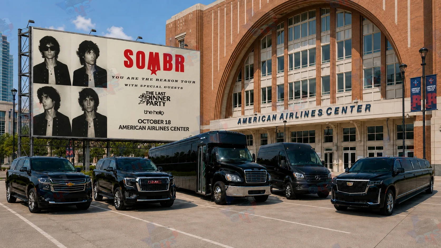 American Airlines Center Dallas — black car service for sombr You Are the Reason Tour October 18 2026
