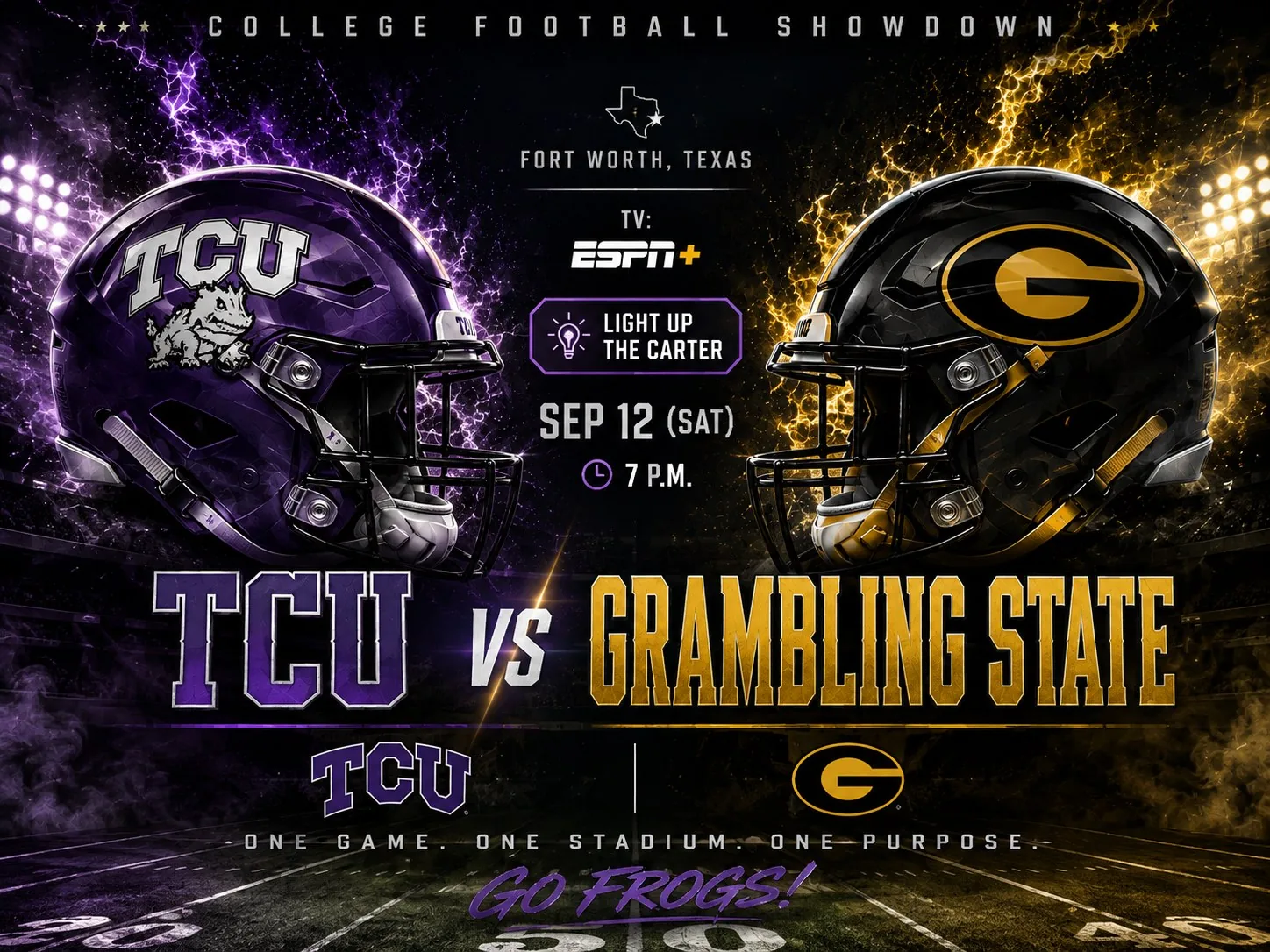 TCU vs Grambling State (Light Up The Carter) at Amon G. Carter Stadium, Fort Worth — Saturday, September 12, 2026 black car service