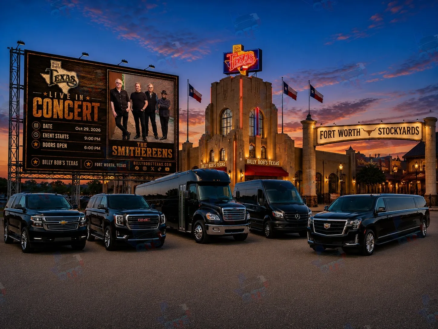 The Smithereens at Billy Bob's Texas Fort Worth Stockyards Thursday, October 29, 2026 black car service