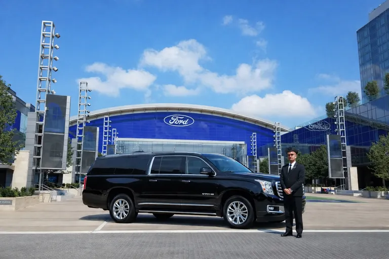 QTS black car chauffeur at The Star in Frisco — airport car service to DFW and Love Field
