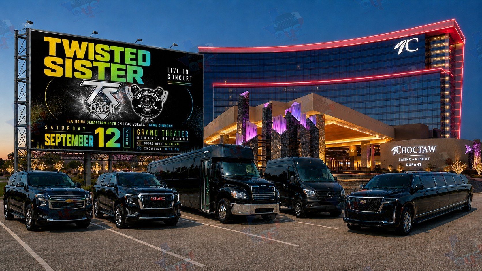 Twisted Sister at The Grand Theater at Choctaw Casino & Resort Durant OK Saturday, September 12, 2026 black car service