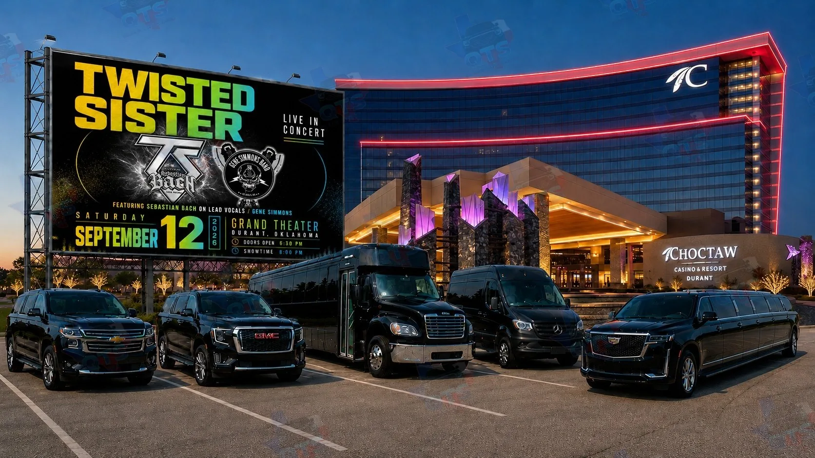 Twisted Sister at The Grand Theater at Choctaw Casino & Resort Durant OK Saturday, September 12, 2026 black car service