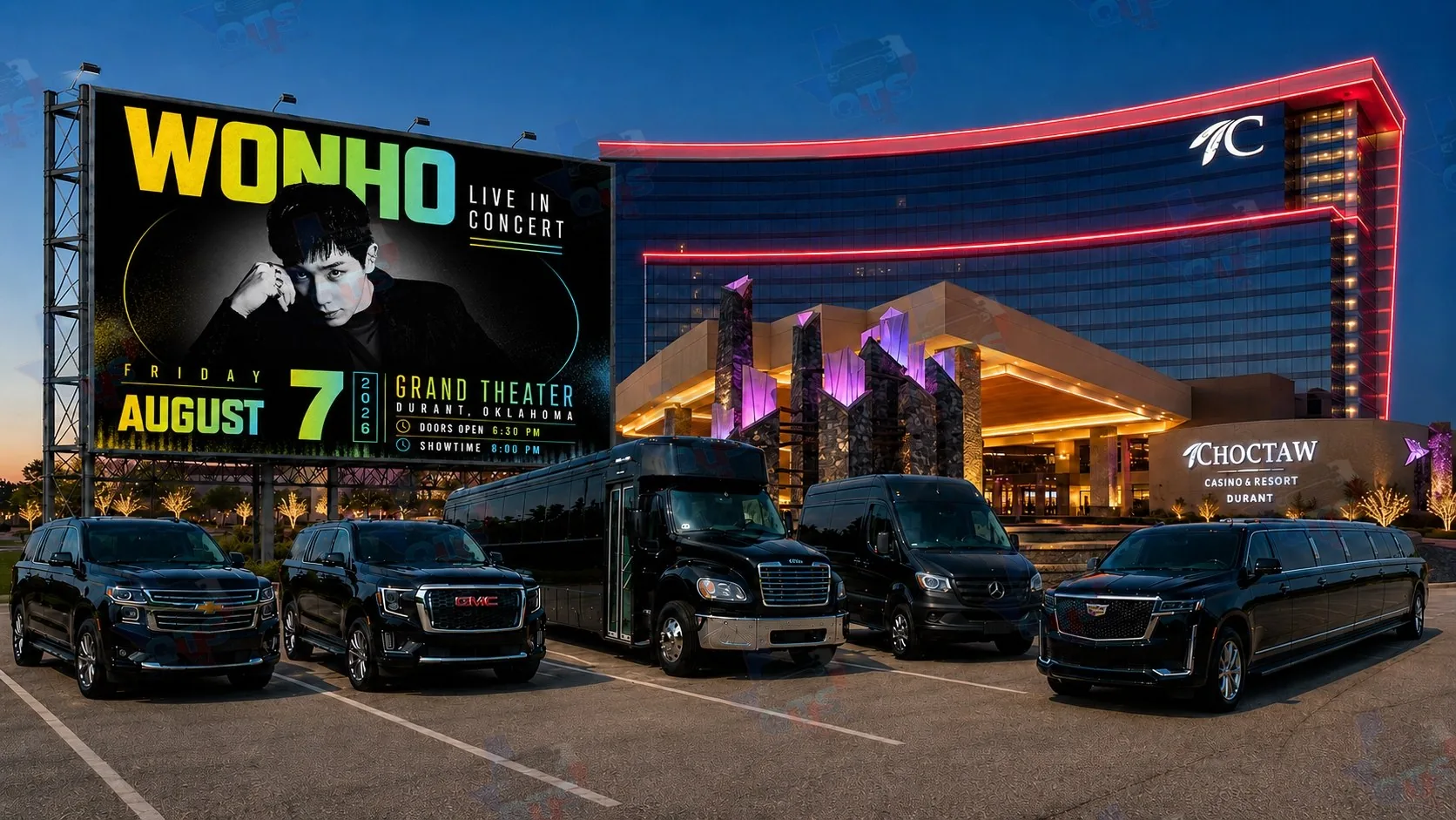 Wonho at The Grand Theater at Choctaw Casino & Resort Durant OK Friday, August 7, 2026 black car service
